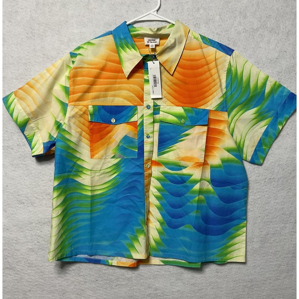 The‎ Drop mscrissy Shirt Womens XL Multicolor Short Sleeve Button Up Hawaiian
